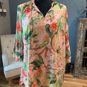 J Jill Tropical Print top NWT